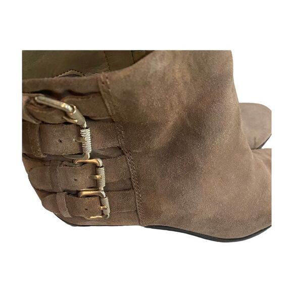 Sam Edelman Womens 7.5 Lucca Suede Buckle Ankle  Booties Boots Brown 2.5" Heel - Picture 10 of 13
